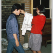 Ted Yoshida and Eunice Ueda participating in skit night (ddr-densho-336-1672)