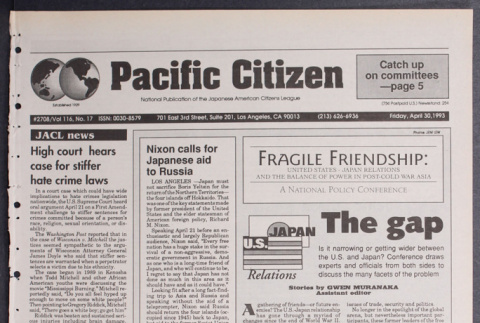 Pacific Citizen, Vol. 116, No. 17 (April 30, 1993) (ddr-pc-65-17)