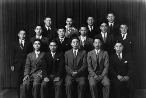 Group of young men posing for photo (ddr-ajah-3-234)