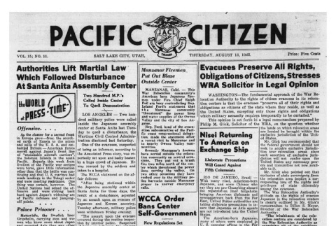 The Pacific Citizen, Vol. 15 No. 11 (August 13, 1942) (ddr-pc-14-14)