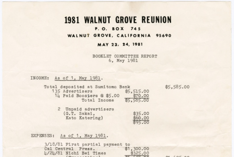 Walnut Grove reunion committee report (ddr-densho-390-35)