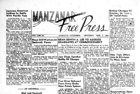 Manzanar Free Press Vol. 6 No. 99 (June 2, 1945) (ddr-densho-125-344)
