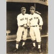 Two photographs of Rikkyo University baseball players and a cheering crowd (ddr-njpa-4-1721)