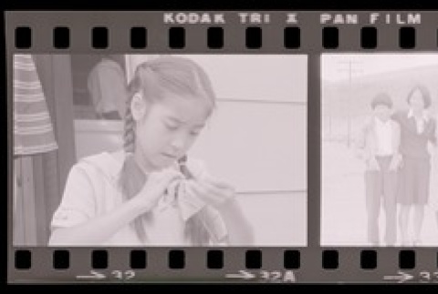 Negative film strip for Farewell to Manzanar scene stills (ddr-densho-317-96)