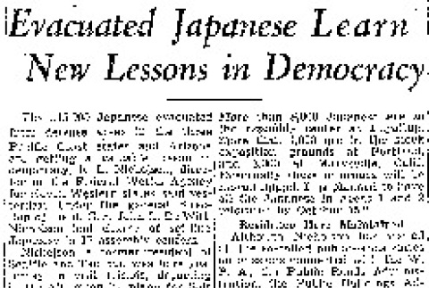 Evacuated Japanese Learn New Lessons in Democracy (July 5, 1942) (ddr-densho-56-819)