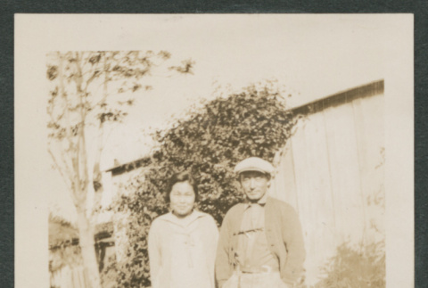 three kids in yard (ddr-densho-378-427)