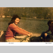 Hisa Watari and Aggie Kodama in a row boat (ddr-densho-336-60)