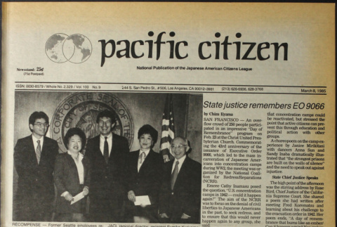 Pacific Citizen, Vol. 100 No. 9 (March 8, 1985) (ddr-pc-57-9)