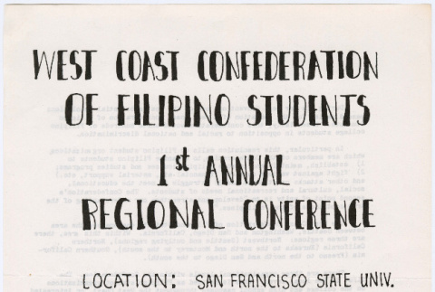 West Coast Confederation of Filipino Students 1st Annual Regional Conference (ddr-densho-444-140)