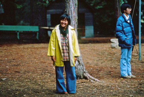 Ann Shimakawa in a rain coat (ddr-densho-336-1060)