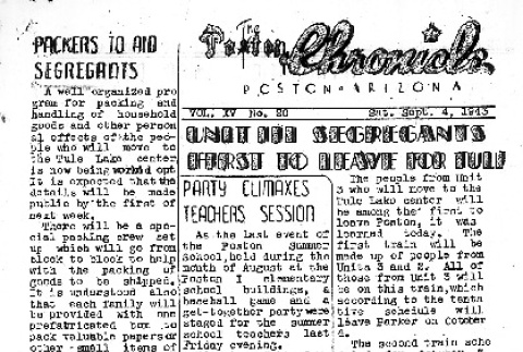 Poston Chronicle Vol. XV No. 20 (September 4, 1943) (ddr-densho-145-406)