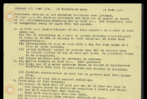 Minutes from the Heart Mountain Block Chairmen meeting, October 17, 1942 (ddr-csujad-55-292)