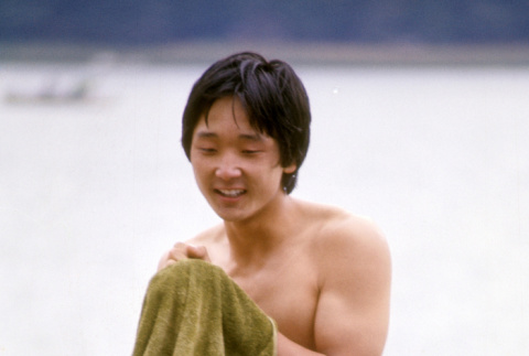 Ken Sasaki after swimming (ddr-densho-336-870)