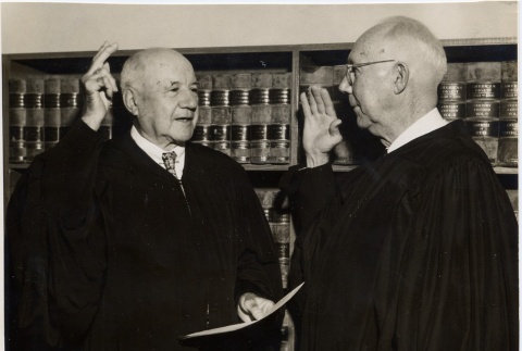 Philip L. Rice taking his oath of office from Ingram Stainback (ddr-njpa-2-1092)