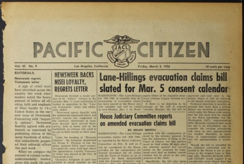 Pacific Citizen, Vol. 42, No. 9 (March 2, 1956) (ddr-pc-28-9)