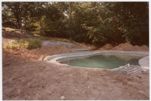 Pool with landscaping under construction (ddr-densho-377-2463)