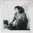 Guyo Tajiri with a dog (ddr-densho-338-279)