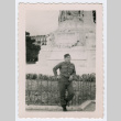 Soldier standing in front of statue (ddr-densho-368-149)