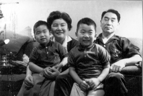 Japanese American couple with two grandsons (ddr-densho-61-8)