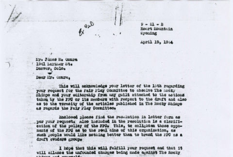 Letter to James Omura from Frank Emi (ddr-densho-122-474)