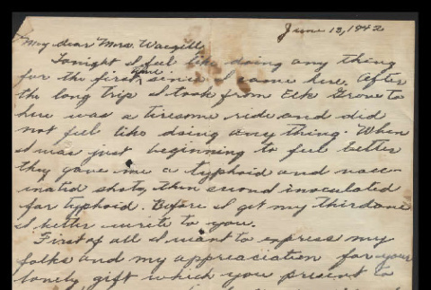 Letter from Ruth Takagi to Mrs. Waegell, June 13, 1942 (ddr-csujad-55-2315)