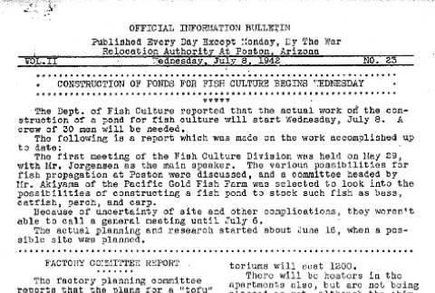 Poston Information Bulletin Vol. II No. 23 (July 8, 1942) (ddr-densho-145-49)