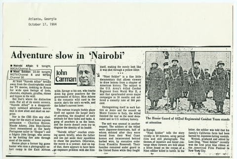 Atlanta newspaper review of Nisei Soldier (ddr-densho-1007-1496)