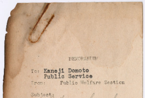 Memorandum to Community Council from John J.O. Moore (ddr-densho-329-985)