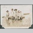 Woman with five children swimming (ddr-densho-355-566)