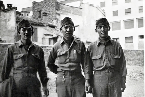 Three men in uniform (ddr-densho-474-236)