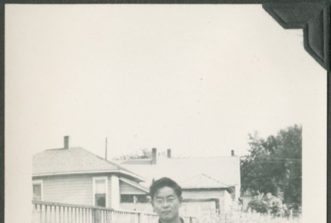 Kiyomi Kawashima sitting in a chair (ddr-densho-328-97)