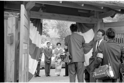 Crown Prince Akihito and Crown Princess Michiko visiting the Seattle Japanese Garden (ddr-densho-363-350)