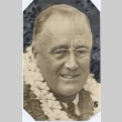 Franklin D. Roosevelt wearing leis (ddr-njpa-1-1633)