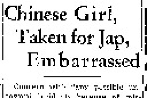 Chinese Girl, Taken for Jap, Embarrassed (January 1, 1945) (ddr-densho-56-1091)