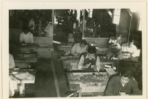 Group working on ship models (ddr-densho-37-1244)
