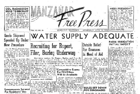 Manzanar Free Press Vol. III No. 30 (April 14, 1943) (ddr-densho-125-121)