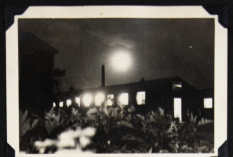 Lights on in a Rohwer building (ddr-densho-542-721)