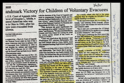 Landmark victory for children of voluntary evacuees; Court upholds Consolo decision (ddr-csujad-55-2112)