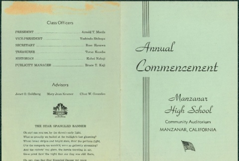 Manzanar High School commencement program (ddr-manz-9-6)