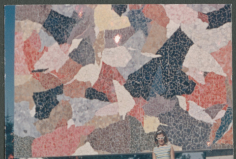 Couple at Mural stage at Seattle Center (ddr-densho-523-438)