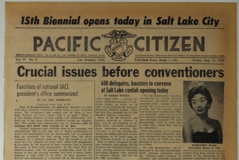 Pacific Citizen, Vol. 47, No. 8 (August 22, 1958) (ddr-pc-30-34)