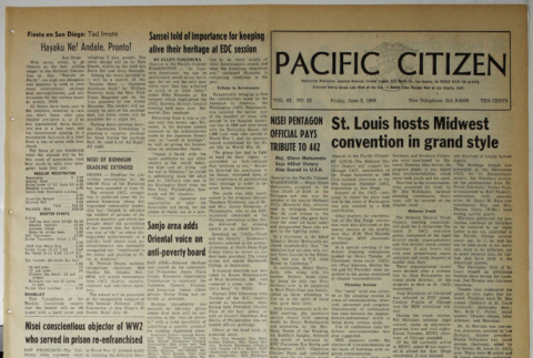 Pacifc Citizen, Vol. 62, No. 22 (June 3, 1966) (ddr-pc-38-22)