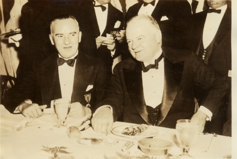 Herbert Hoover and Harry Colmery at a congratulatory dinner (ddr-njpa-1-605)