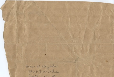Letter from Bertha Wylder to Sarah 