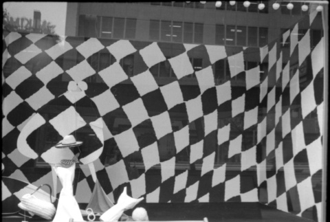 Large window display with checkered background (ddr-densho-426-2293)