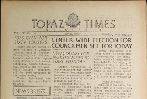 Topaz Times Vol. III No. 34 (June 15, 1943) (ddr-densho-142-172)