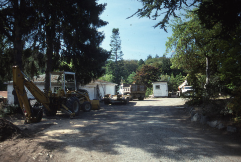 Old Maintenance Area, Kubota Gardening Company equipment and trucks (ddr-densho-354-1206)