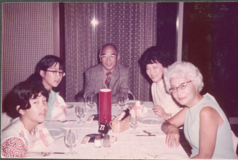 Agnes and Chester Sakura with two girls and a woman (ddr-densho-523-566)