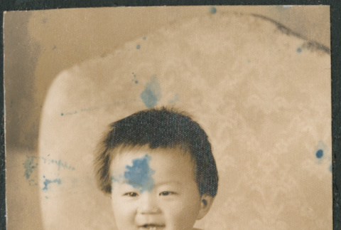 Baby sitting on chair (ddr-densho-523-90)