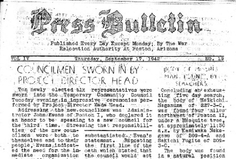 Poston Press Bulletin Vol. IV No. 19 (September 17, 1942) (ddr-densho-145-110)
